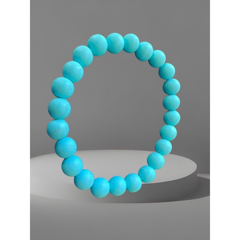 Turquoise Blue Very Soft Beaded Stretchy Bracelet